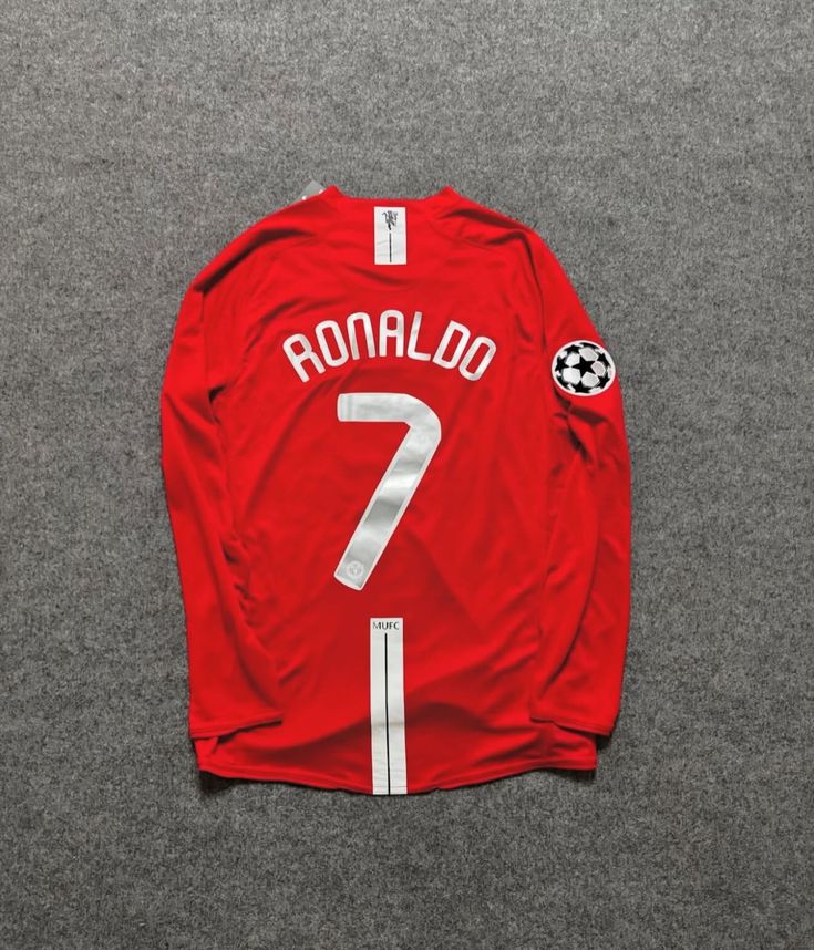 Manchester United 2008 UCL Final Retro Jersey – Ronaldo #7 – Long Sleeve Home Shirt