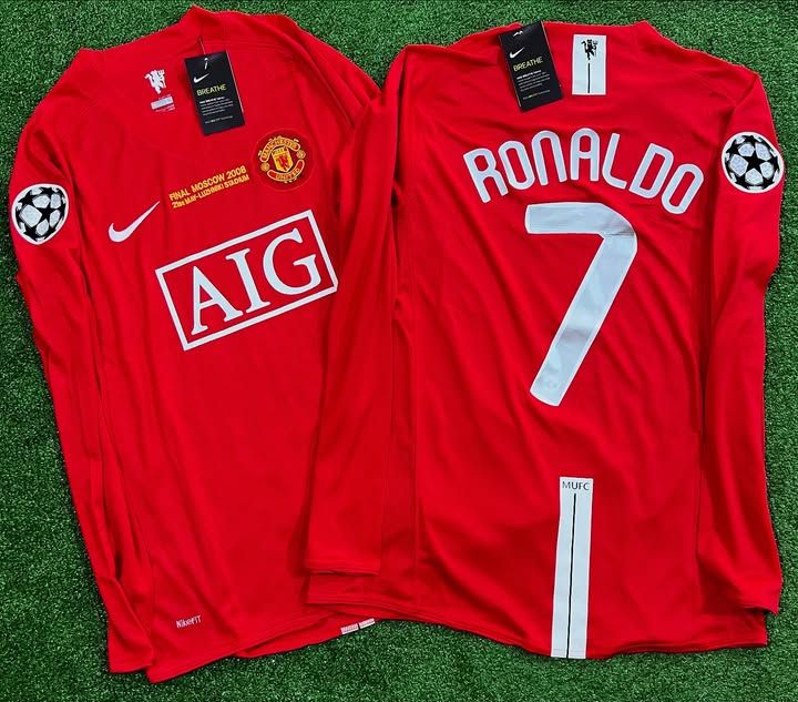 Manchester United 2008 UCL Final Retro Jersey – Ronaldo #7 – Long Sleeve Home Shirt