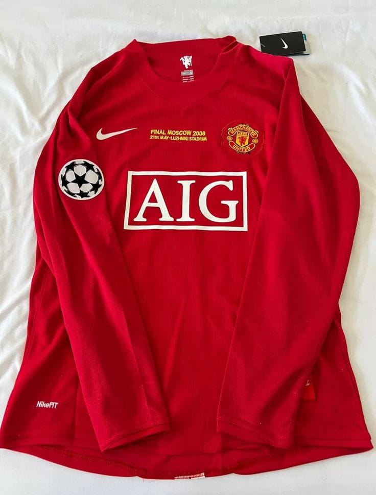 Manchester United 2008 UCL Final Retro Jersey – Ronaldo #7 – Long Sleeve Home Shirt